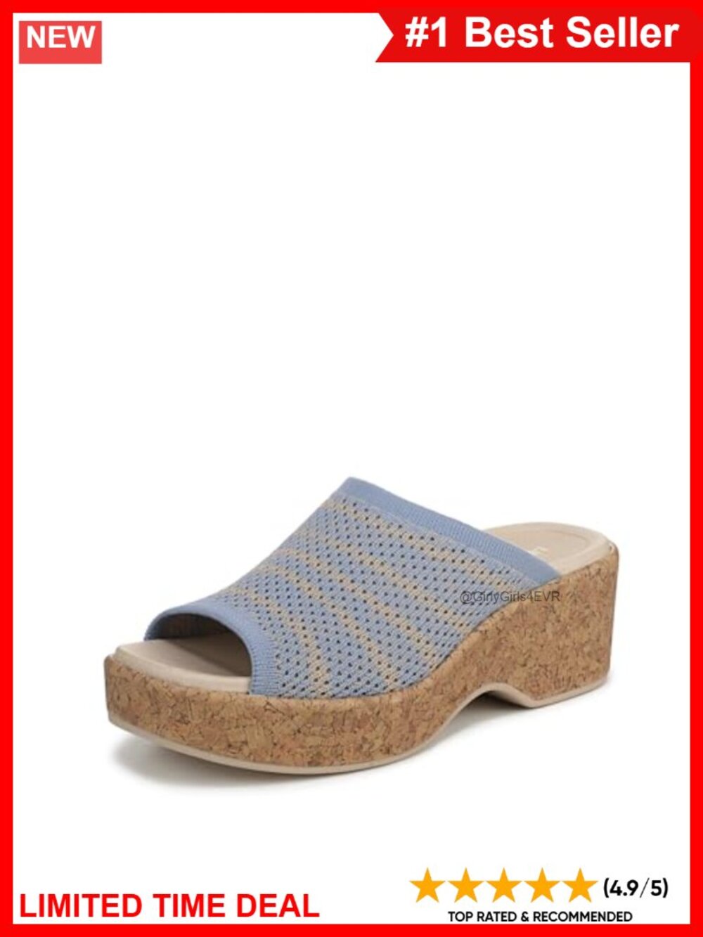 LifeStride Very Ready Platform Wedge Slide Sandals Open Toe Slip On